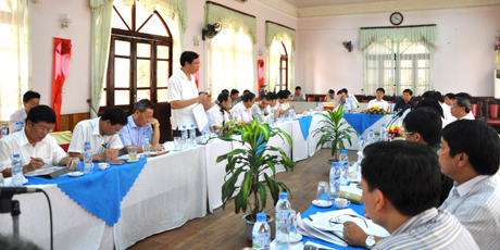 Quang cảnh buổi làm việc giữa 2 tỉnh.