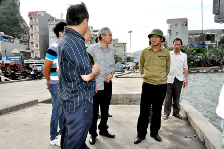 Đồng chí Đặng Huy Hậu, Phó Chủ tịch UBND tỉnh, Trưởng Ban Chỉ huy PCTT&TKCN tỉnh kiểm tra