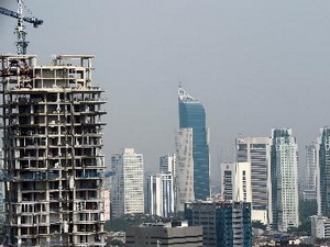  Công trường xây dựng tòa nhà cao tầng mới ở thủ đô Jakarta ngày 5/2. (Nguồn: AFP/TTXVN)