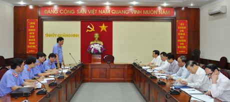 Đồng chí Trần Công Phàn, Phó Viện trưởng Viện KSND Tối cao phát biểu kết luận buổi làm việc 