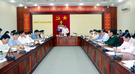 Đồng chí Phạm Minh Chính, Bí thư Tỉnh ủy kết luận tại hội nghị.