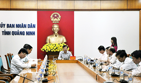 Đồng chí Chủ tịch UBND tỉnh phát biểu kết luận buổi làm việc.