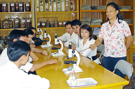 Giờ học sinh vật rừng ở Trường Cao đẳng Nông - Lâm Đông Bắc. Ảnh: Tư Liệu