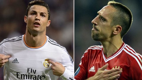 Real của Cristiano Ronaldo và Bayern của Franck Ribery đang là những đội bóng mạnh nhất châu Âu ở thời điểm hiện tại