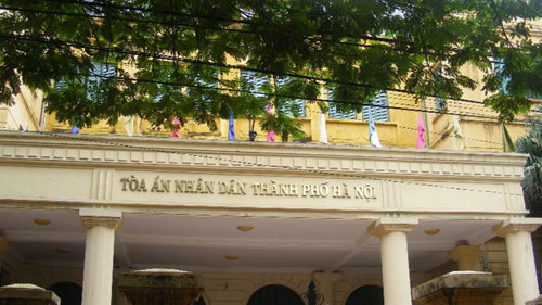 TAND TP Hà Nội, nơi xét xử các bị cáo trong vụ án tham nhũng xảy ra tại Tổng Công ty Hàng hải Việt Nam