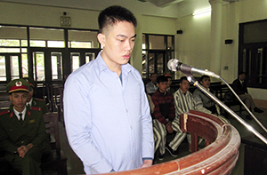 Bị cáo Ngô Sơn Tùng tại phiên toà xét xử sơ thẩm.