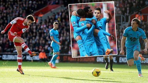 Tottenham (áo xanh) đã có chiến thắng đầu tiên dưới thời HLV Tim Sherwood