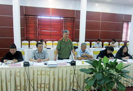 Đại biểu Vũ Chí Thực, Giám đốc Công an tỉnh Quảng Ninh phát biểu