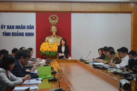 Đồng chí Vũ Thị Thu Thủy, Phó Chủ tịch UBND tỉnh, Trưởng Ban chỉ đạo Tuần lễ Quốc gia ATVSLĐ-PCCN tỉnh phát biểu chỉ đạo tại hội nghị.