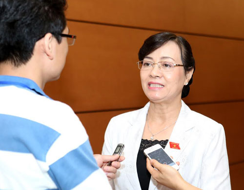 Đại biểu Nguyễn Thị Quyết Tâm cho rằng chỉ có Quốc hội có quyền trưng cầu dân ý. Ảnh: Giang Huy.