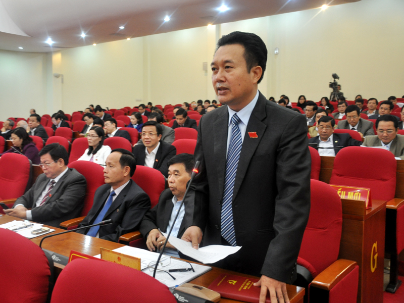 ĐB Nguyễn Văn Thành, Tổ ĐB Cô Tô phát biểu trong phiên thảo luận tại hội trường