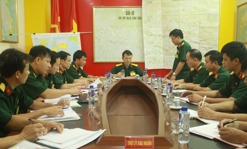 Ban CHQS TX Đông Triều tổchức thành công diễn tập “Chỉ huy cơ quan một bên một cấp trên bản đồ năm 2017”.