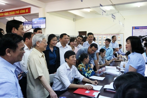 Tổng Bí thư Nguyễn Phú Trọng khi đến thăm và làm việc tại Quảng Ninh (tháng 4/2016) đã đánh giá rất cao những đổi mới trong công tác xây dựng Đảng, hệ thống chính trị của tỉnh.