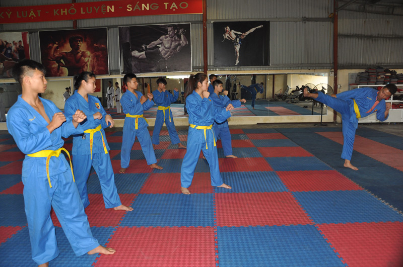 Đội tuyển Vovinam đang luyện tập 