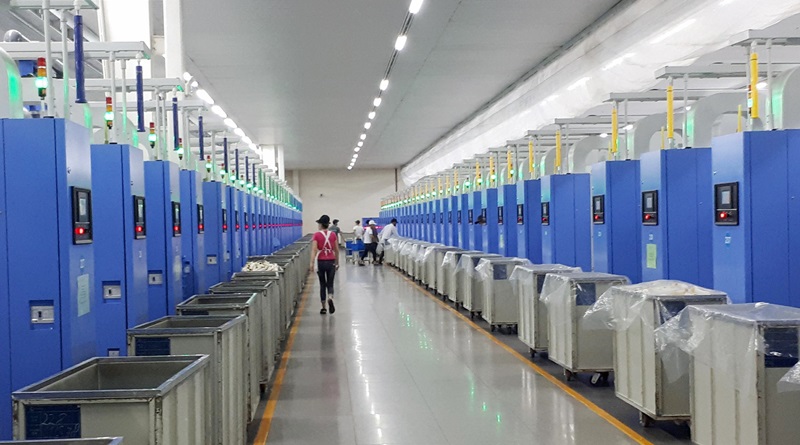 Dây chuyền sản xuất của Công ty TNHH Texhong Ngân Hà (KCN Cảng biển Hải Hà)