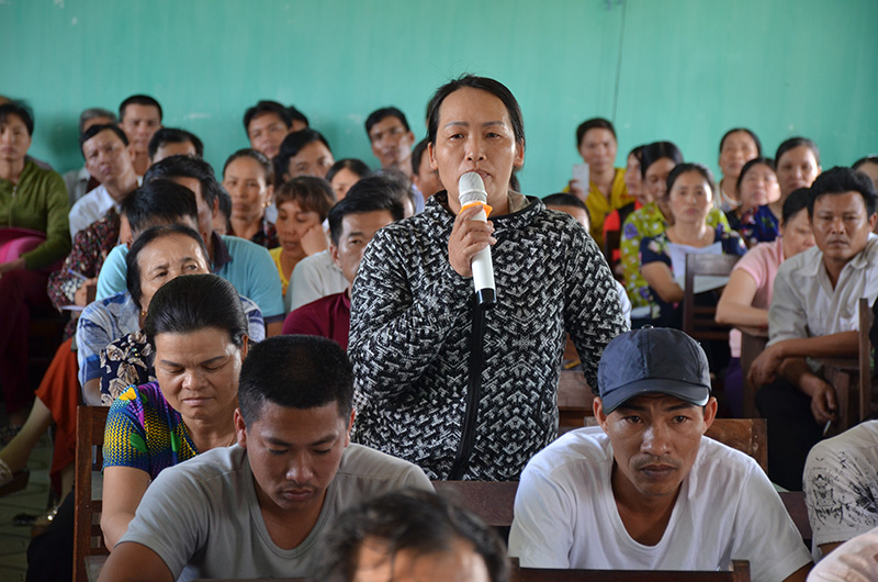 Ngư dân TX Quảng Yên phát biểu ý kiến tại hội nghị.