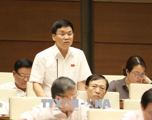 Đại biểu Trần Văn Mão (Nghệ An) phát biểu tại hội trường Quốc hội. (Ảnh: Phương Hoa - TTXVN)