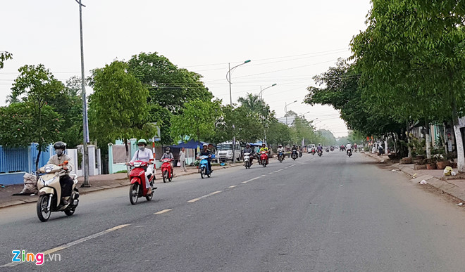 Đường Tôn Đức Thắng ở TP Sóc Trăng. Ảnh: Việt Tường.