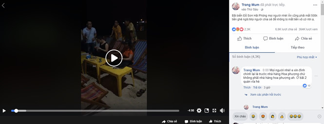 Video ghi cảnh "chặt chém" ghế ngồi ở Đồ Sơn đang gẫy bão cộng đồng mạng. Ảnh Lê Tân