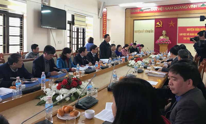 Đoàn công tác của Ủy ban Về các vấn đề xã hội của Quốc hội làm việc với huyện Vân Đồn về các vấn đề liên quan đến thành lập Đặc khu