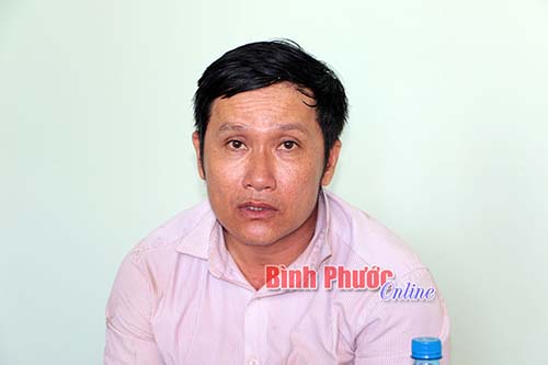 Đối tượng Nguyễn Anh Tú tại cơ quan công an. Nguồn: baobinhphuoc.com.vn