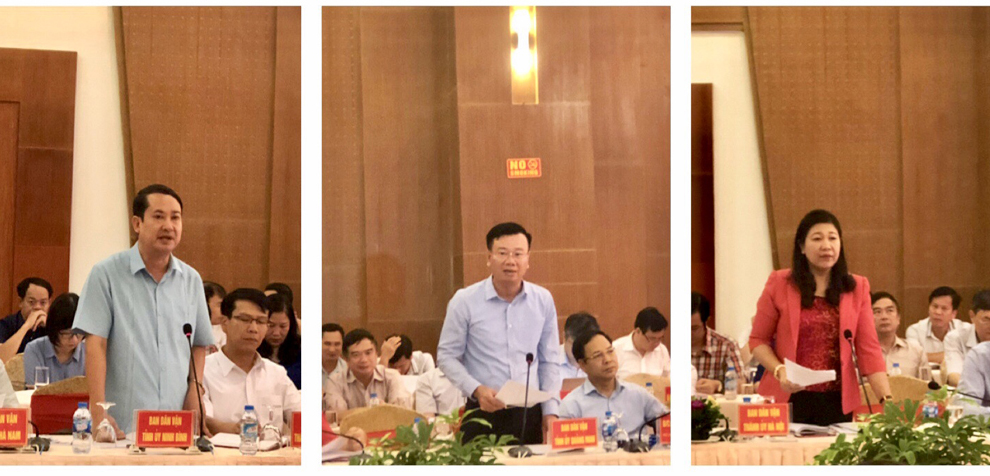 Các đại biểu thảo luận, chia sẻ kinh nghiệm trong công tác dân vận tại hội nghị