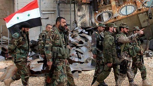 Lực lượng đặc nhiệm "Tiger" của Quân đội Syria đã giành lại được thị trấn lớn đầu tiên ở khu vực Tây Nam. Ảnh: Al Masdar News.