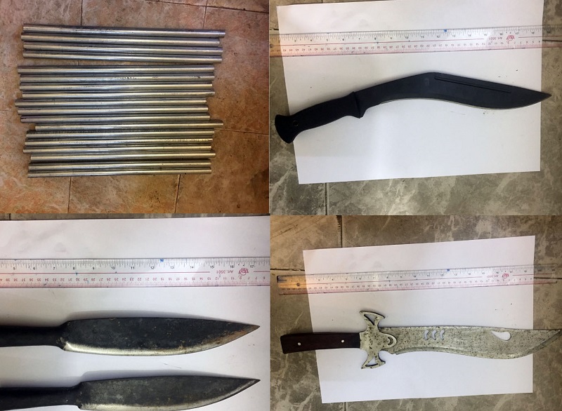 Số hung khí thu được tại nhà Nguyễn Văn Cường.