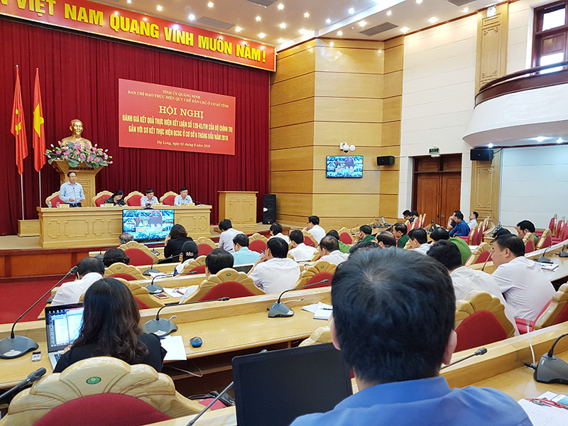 Các đại biểu tham gia hội nghị tại điểm cầu trung tâm