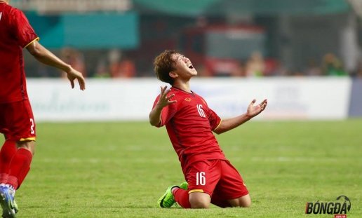  Minh Vương ghi bàn thắng duy nhất cho U23 Việt Nam. Ảnh: Huy Hùng.