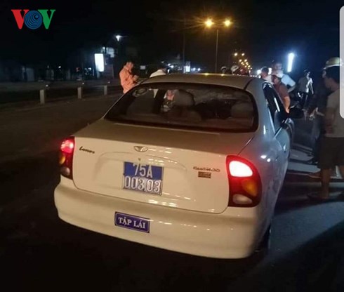 Chiếc xe ô tô gây tai nạn chết người.