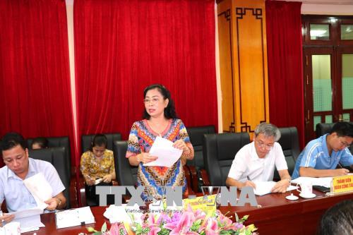 Thứ trưởng Bộ Văn hóa, Thể thao và Du lịch Đặng Thị Bích Liên phát biểu tại buổi làm việc với lãnh đạo tỉnh Hà Giang. Ảnh: Minh Tâm/TTXVN