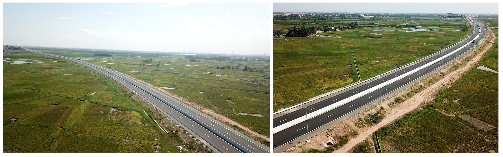 Cao tốc Hạ Long - Hải Phòng dài 24,6km, rộng 25m, 4 làn xe, vận tốc tối đa 100km/h. Trong đó hạng mục đường từ Hạ Long đến cầu Bạch Đằng dài 19,8km.