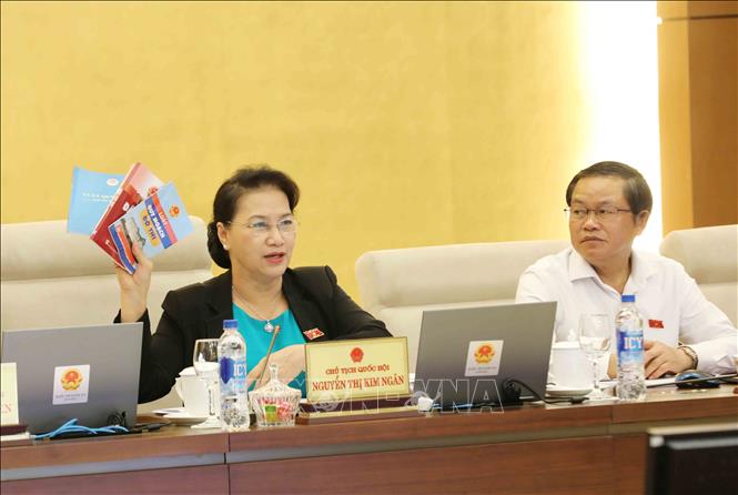 Chủ tịch Quốc hội Nguyễn Thị Kim Ngân phát biểu ý kiến. Ảnh: Phương Hoa/TTXVN