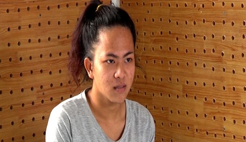 Quyên tại cơ quan điều tra. Ảnh: Công an cung cấp.