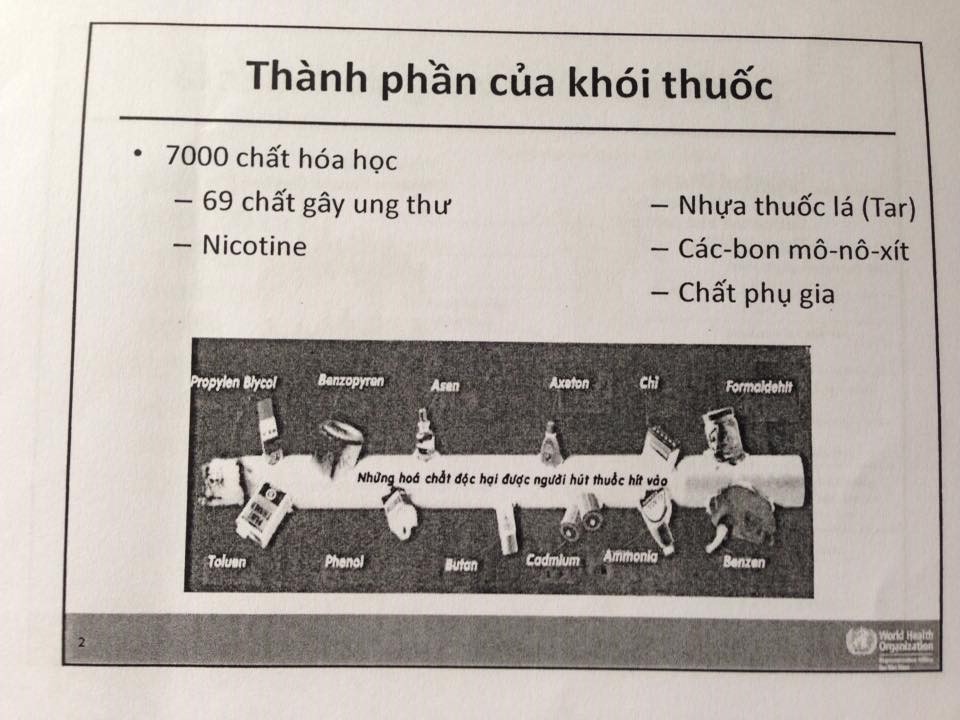 Thuốc lá chứa 69 chất gây ung thư