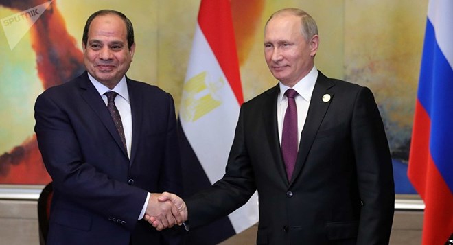 Tổng thống Nga Vladimir Putin và người đồng cấp Ai Cập Abdel-Fattah El-Sisi. (Nguồn: Sputnik)