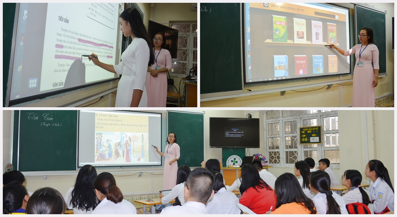 Giờ học Ngữ văn với bảng tương tác của học sinh trường THPT Cẩm Phả