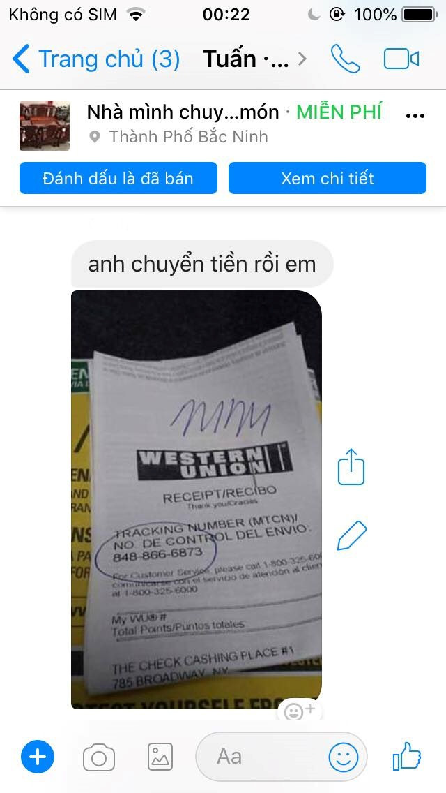 Hóa đơn giao dịch ảo mà kẻ gian tạo ra để lừa đảo.