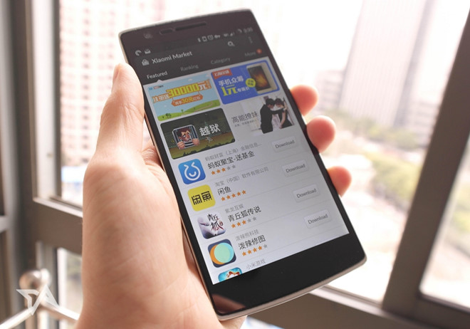 Các hãng smartphone Trung Quốc khi bán sản phẩm trong nước cũng không dùng tới dịch vụ của Google. Trong hình là một chiếc smartphone đang truy cập chợ ứng dụng của Xiaomi. Ảnh: TechInAsia.