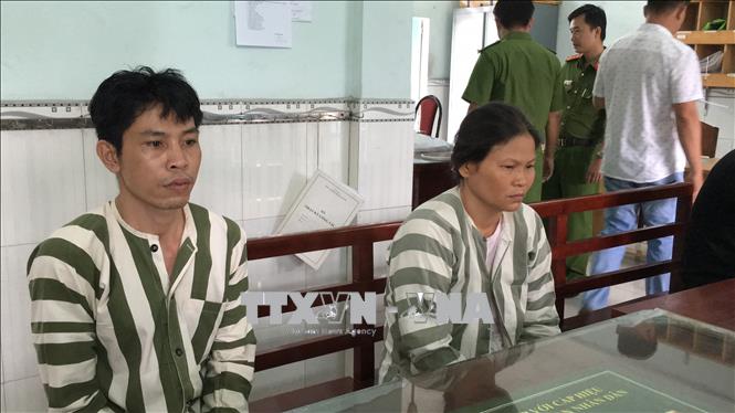 Hai đối tượng Phạm Thị Thuy Thủy và Lê Trọng Nghĩa bị khởi tố vào thời điểm ngày 18/6/2018. Ảnh: Thành Chung/TTXVN