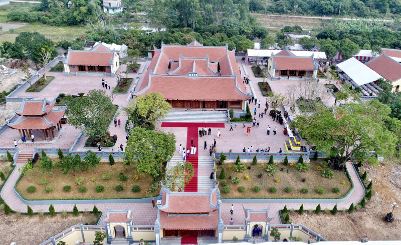 Mặt bằng tổng thể chùa Trung Tiết được quy hoạch lại đồng bộ, khang trang. Ảnh: Thanh Tùng (CTV)