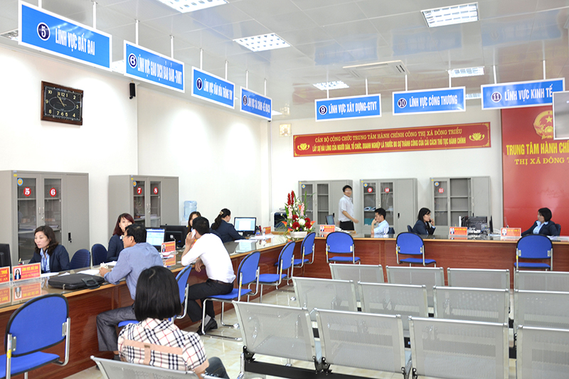 Trung tâm hành chính công TX Đông Triều. Ảnh: Nguyễn Thanh. 