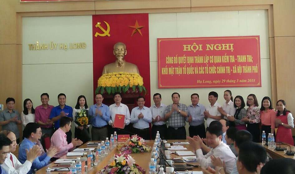 Ban thường vụ Thành uỷ Hạ Long đã tổ chức Hội nghị công bố quyết định thành lập Cơ quan tham mưu giúp việc chung khối MTTQ và các tổ chức chính trị xã hội thành phố Hạ Long