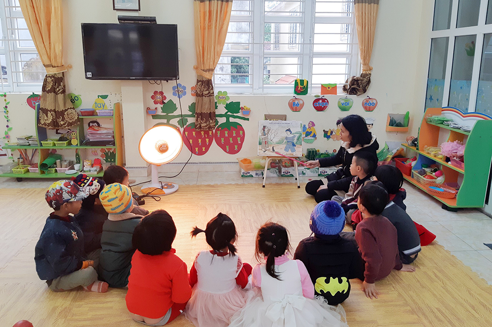 Lớp học của Trường Mầm non Điền Xá, huyện Tiên Yên 