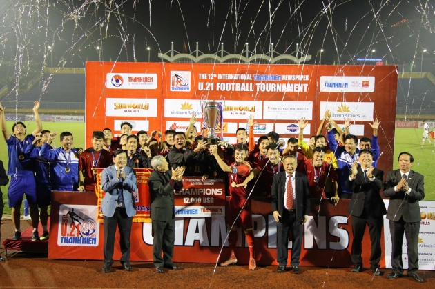 U21 Việt Nam vô địch giải U21 Quốc tế 2018. Ảnh: Khả Hòa.