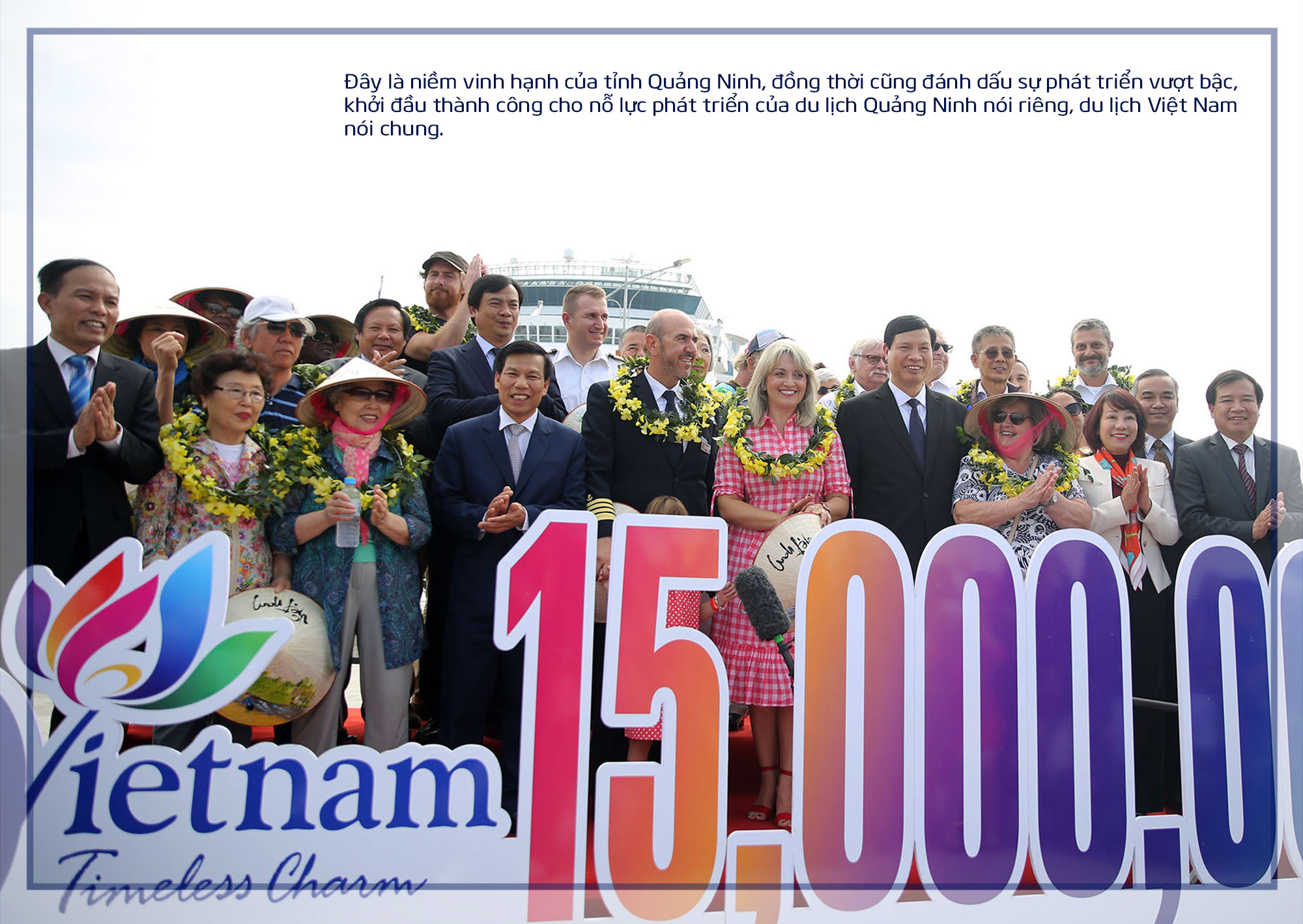 Tỉnh Quảng Ninh đón du khách quốc tế thứ 15 triệu đến với Việt Nam trong năm 2018. 