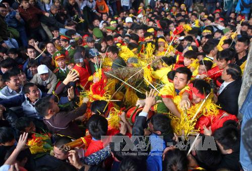 Lễ hội Gióng đền Sóc năm 2018. Ảnh: Quý Trung/TTXVN