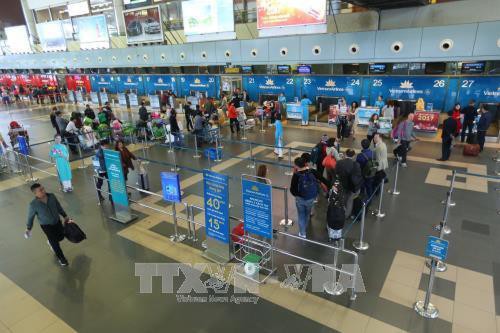 Từ 15/1 – 25/1/2019, Cảng hàng không quốc tế Nội Bài áp dụng thử nghiệm Phương án điều chỉnh luồng tuyến phục vụ hành khách. Ảnh: TTXVN