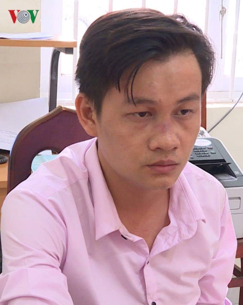 Đối tượng Nguyễn Văn Hiếu tại cơ quan công an